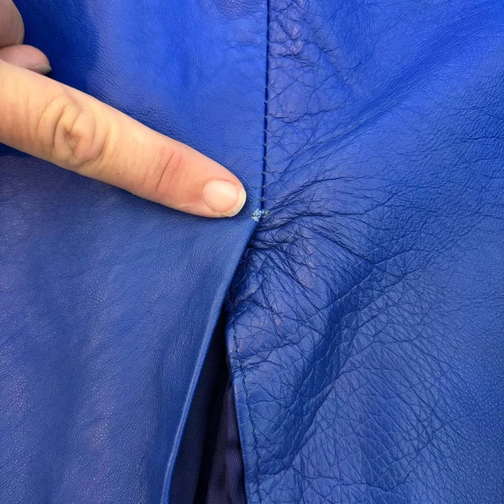 Pierre Cardin Paris VTG 80s Luxury Leather Business Suit, Skirt & Jacket Set - Picture 14 of 15